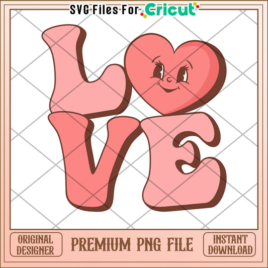 Cute Love Heart PNG for Cricut