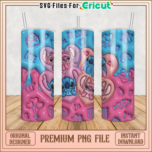 Cute Love Themed Tumbler PNG Design for Cricut Users Download