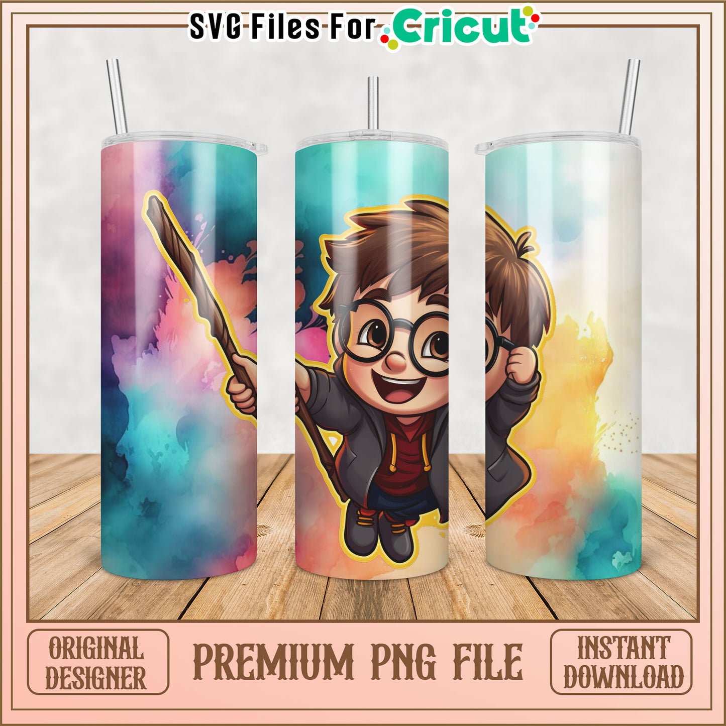 Cute Magical Tumbler Design PNG for Cricut DIY Projects Instant Download