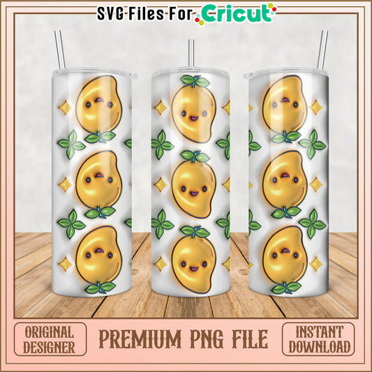 Cute Mango Tumbler PNG Design - Instant Download