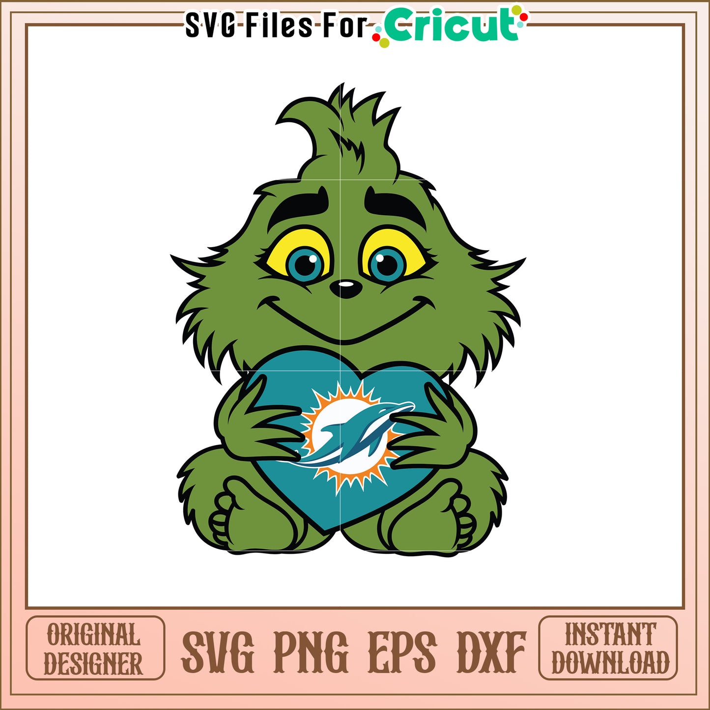 Cute Mascot Design for Miami Dolphins SVG File