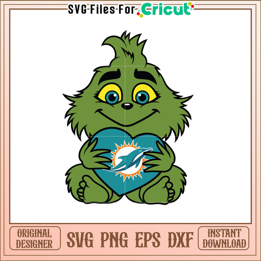 Cute Mascot Design for Miami Dolphins SVG File