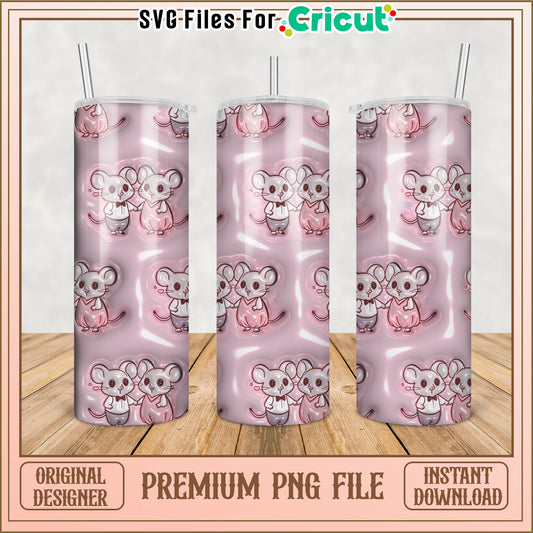 Cute Mice Tumbler PNG Design