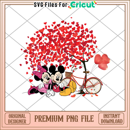Cute Mickey Minnie Love Theme PNG for Cricut Crafts