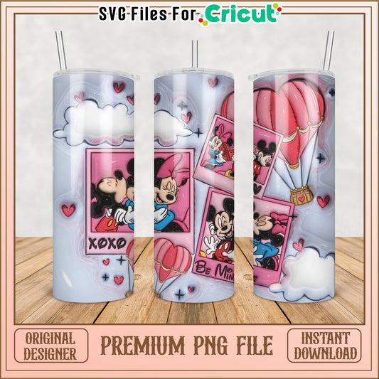Cute Mickey and Minnie Mouse Tumbler Design PNG for Crafting Fun