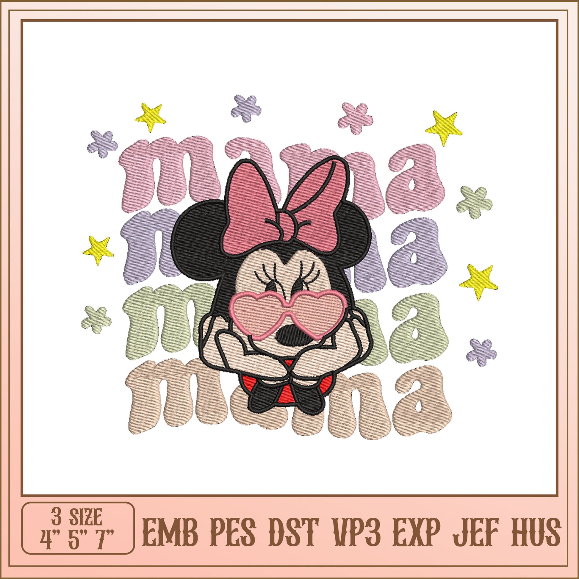 Cute Minnie Mouse Embroidery Design for Creative Projects