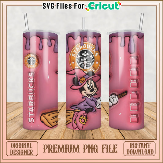 Cute Minnie Mouse Starbucks Tumbler PNG Design for Cricut Use