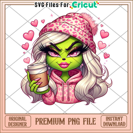 Cute Monster Girl PNG Coffee Sublimation