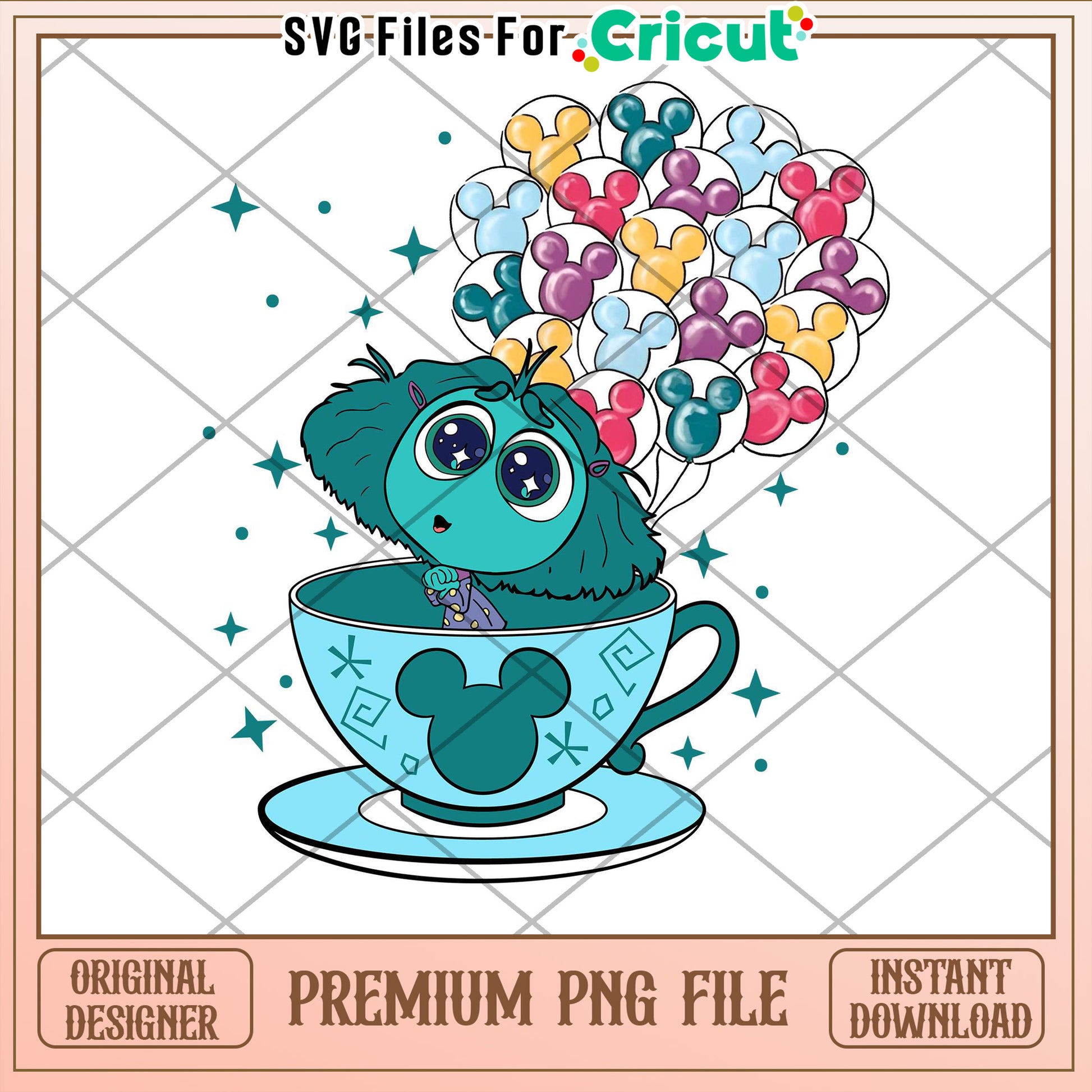 Cute Monster Mickey Balloons PNG Cricut