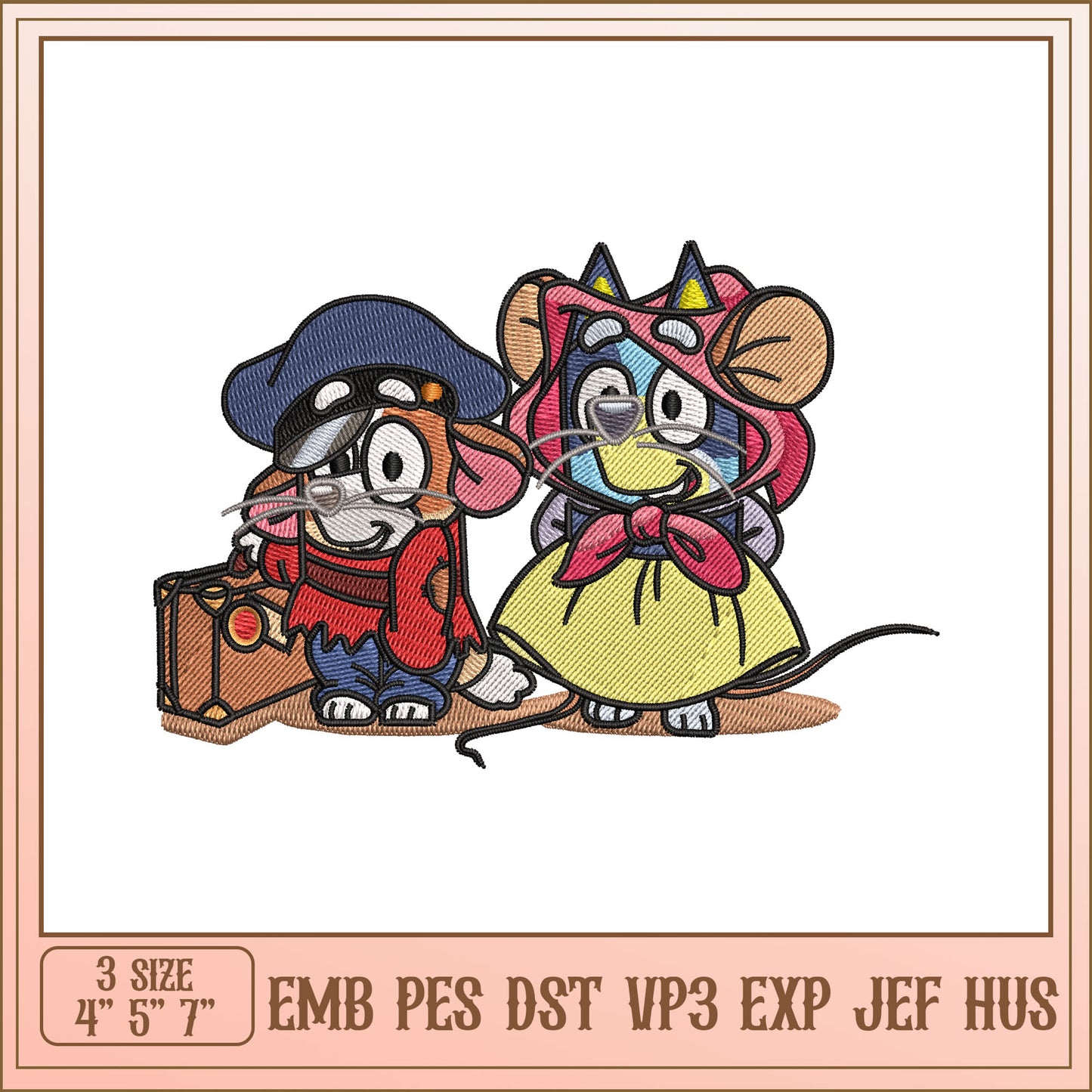 Cute Mouse Embroidery Design