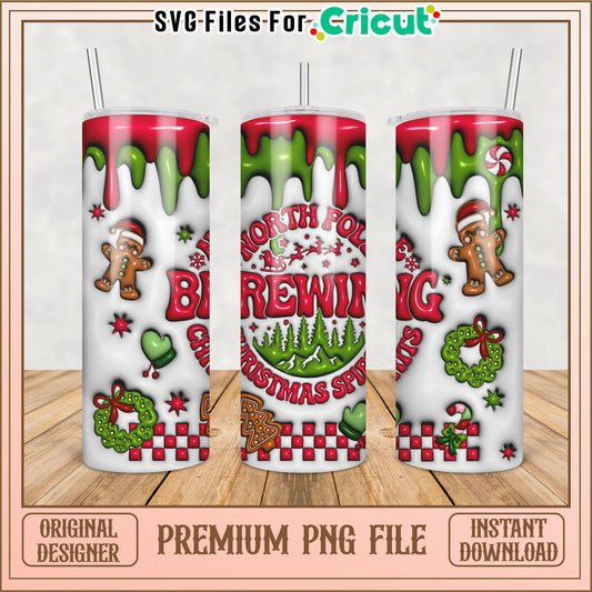 Cute North Pole Brewing Christmas Tumbler Design for DIY Crafts