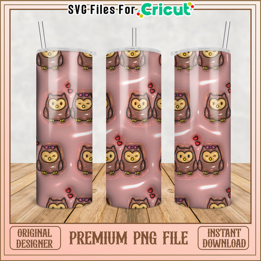 Cute Owl Tumbler PNG Design