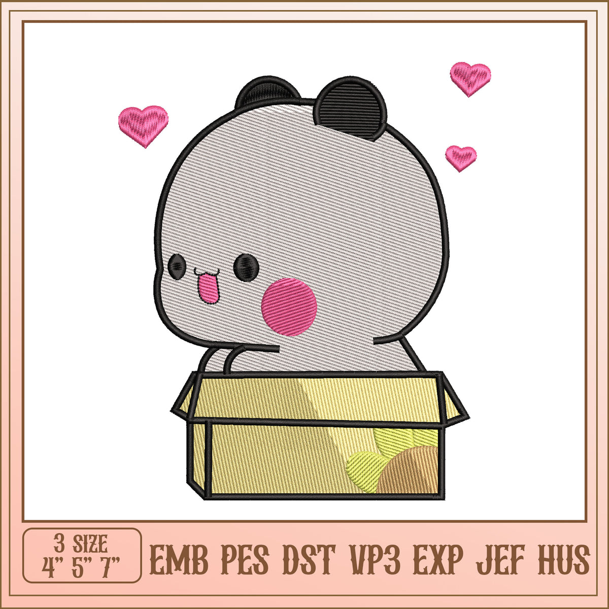 Panda Pvc Box File Cute Panda Box Embroidery Design – svg files for cricut