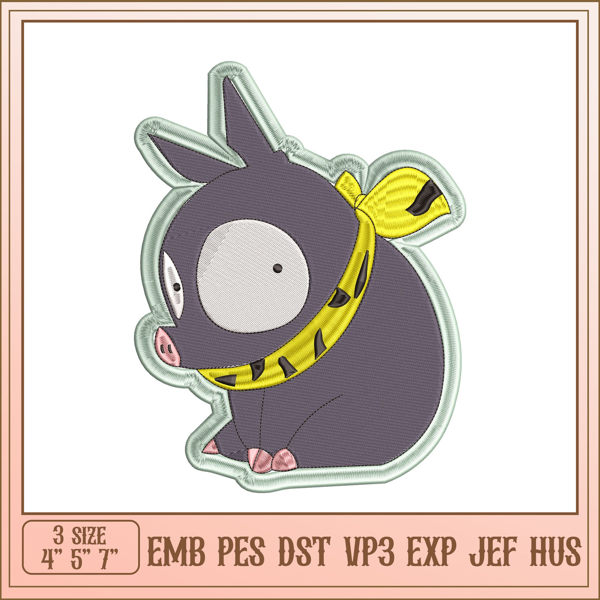 Cute Pig Embroidery Design - EMB PES DST VP3
