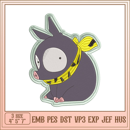 Cute Pig Embroidery Design - EMB PES DST VP3