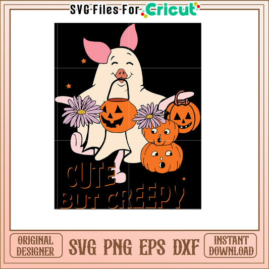 Cute Pig Ghost Halloween SVG