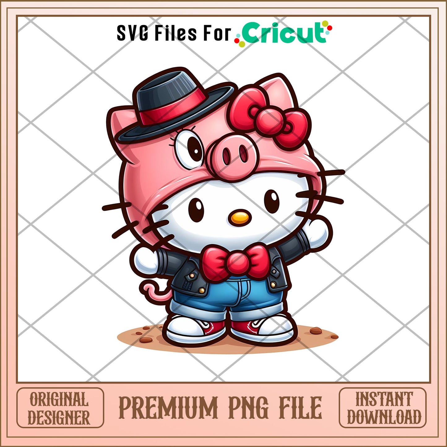 Cute Pig Hello Kitty png, png, pokemon characters png, digital download