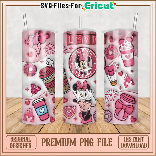 Cute Pink Tumbler Design PNG File for Cricut Instant Download