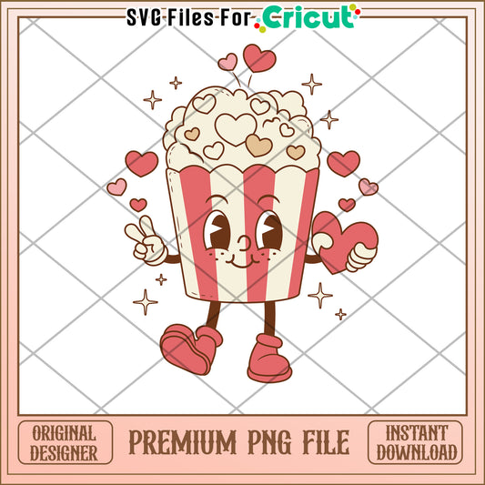 Cute Popcorn Valentine PNG