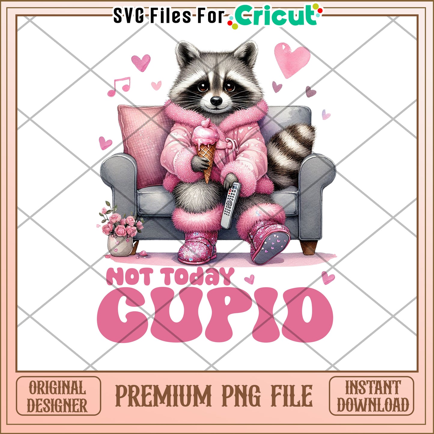 Cute Raccoon Cupid PNG Download