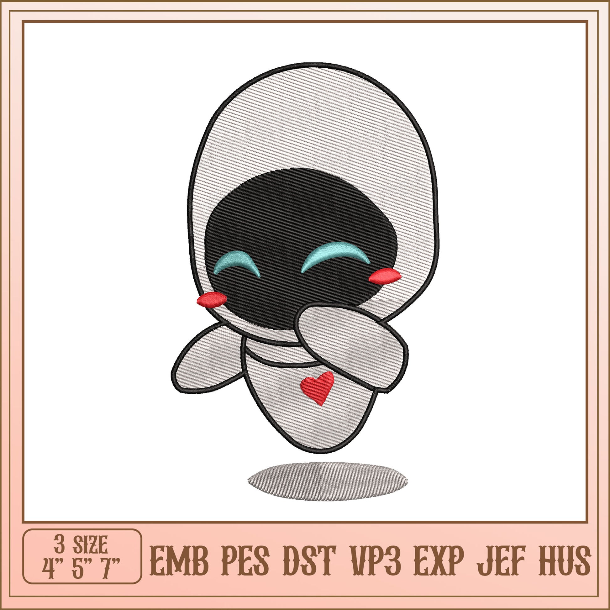 Cute Robot Embroidery Design