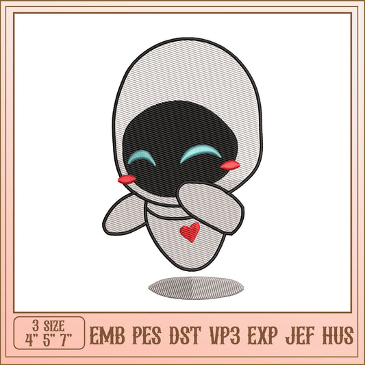 Cute Robot Embroidery Design