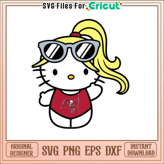 Cute SVG Design of Hello Kitty in Sunglasses