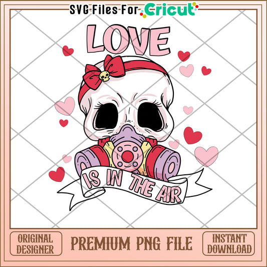 Cute Skull Love PNG Valentines Day Design