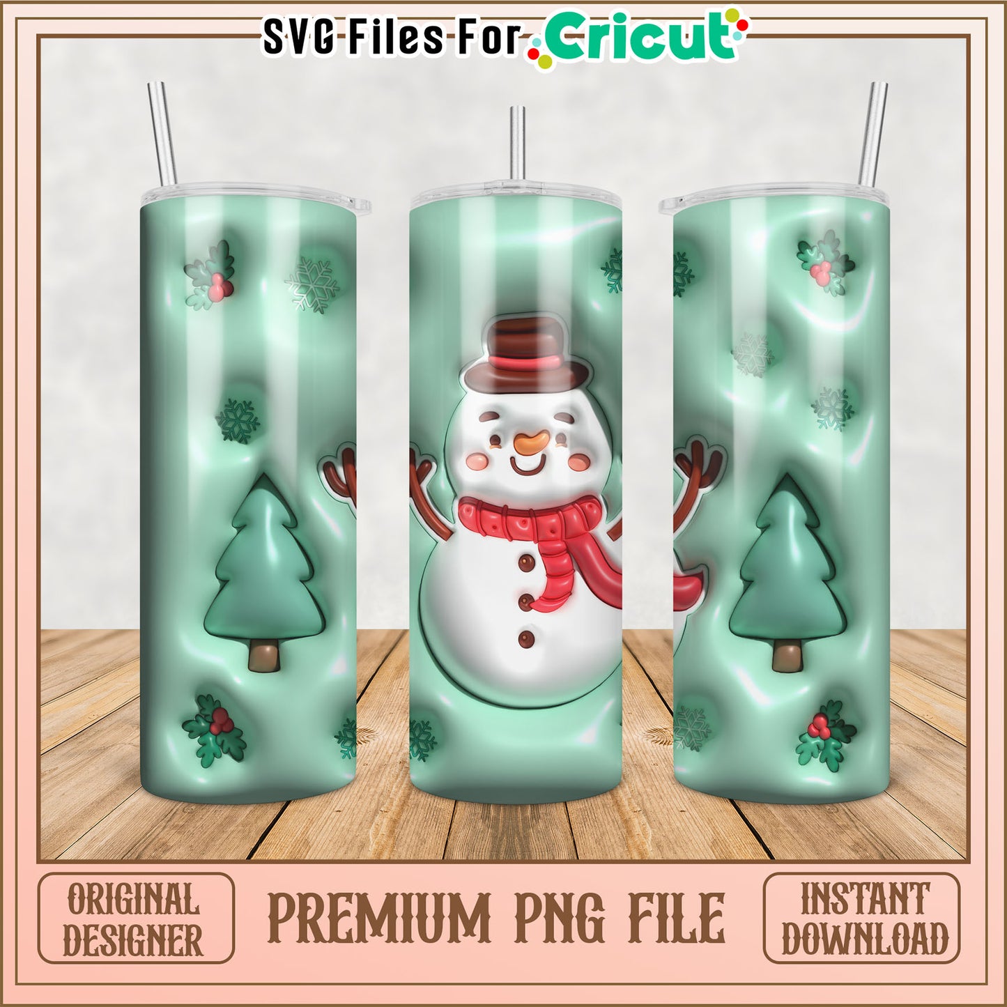 Cute Snowman Christmas PNG Sublimation