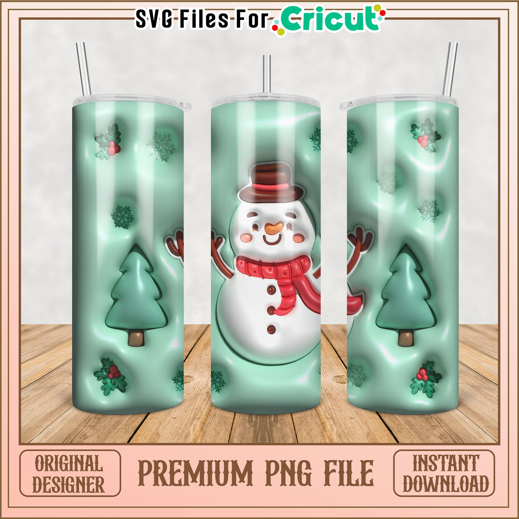 Cute Snowman Christmas PNG Sublimation
