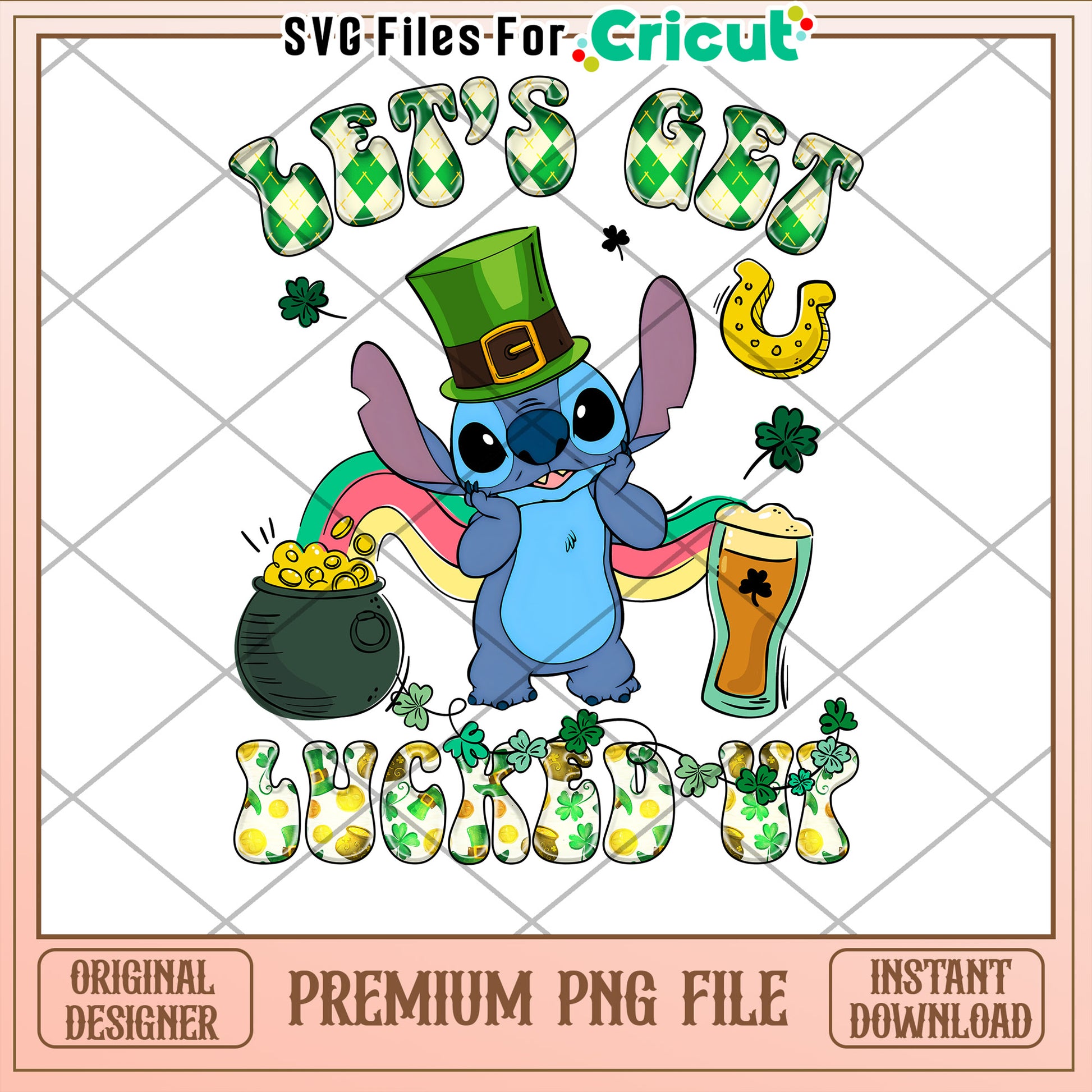 Cute St Patrick's Day PNG Design Lets Get Lucky Now