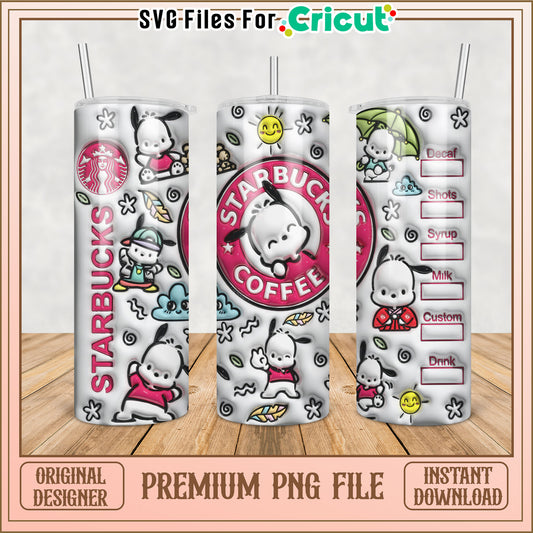 Cute Starbucks Tumbler Design PNG File for Cricut Projects