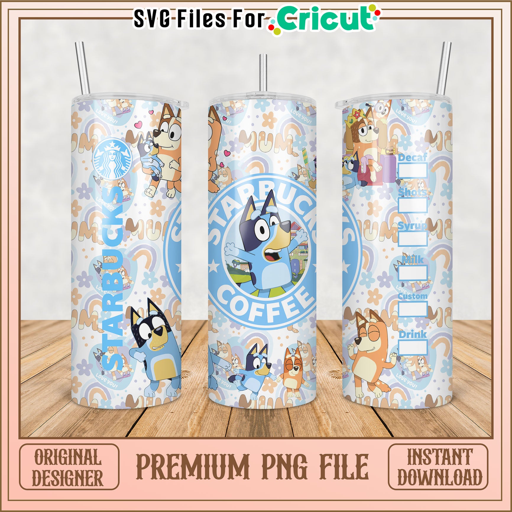 Cute Starbucks Tumbler Design PNG for Cricut Crafting 2023