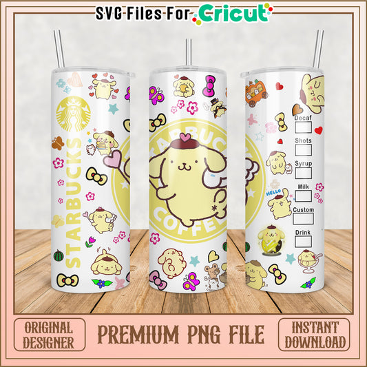 Cute Starbucks Tumbler Design PNG for Cricut Instant Download