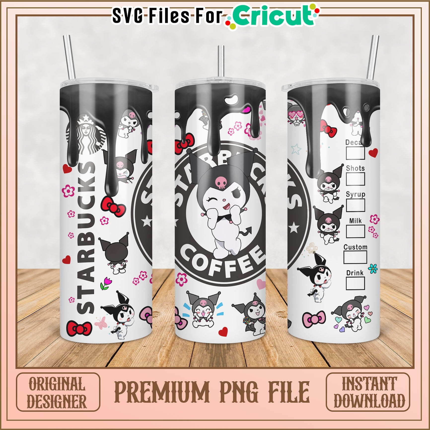 Cute Starbucks Tumbler PNG Design for Cricut Projects Download