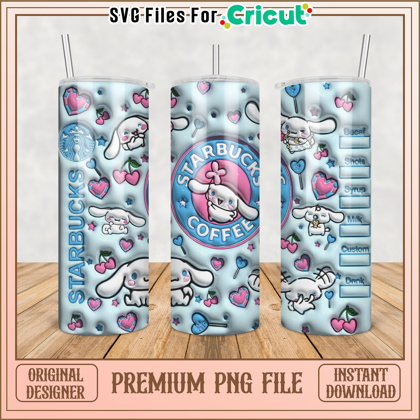 Cute Starbucks Tumbler PNG Design for DIY Projects and Crafts
