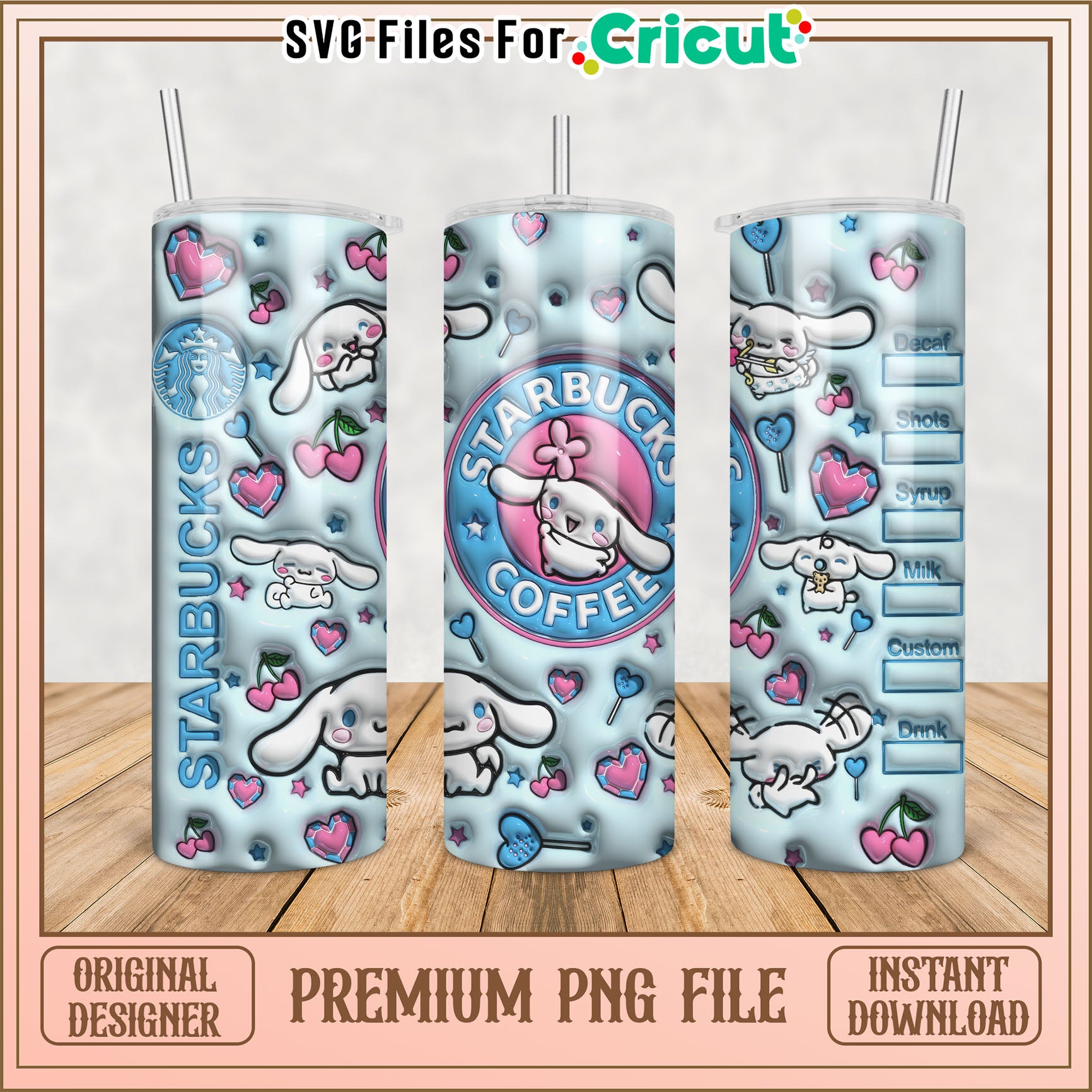 Cute Starbucks Tumbler PNG Design for DIY Projects and Crafts