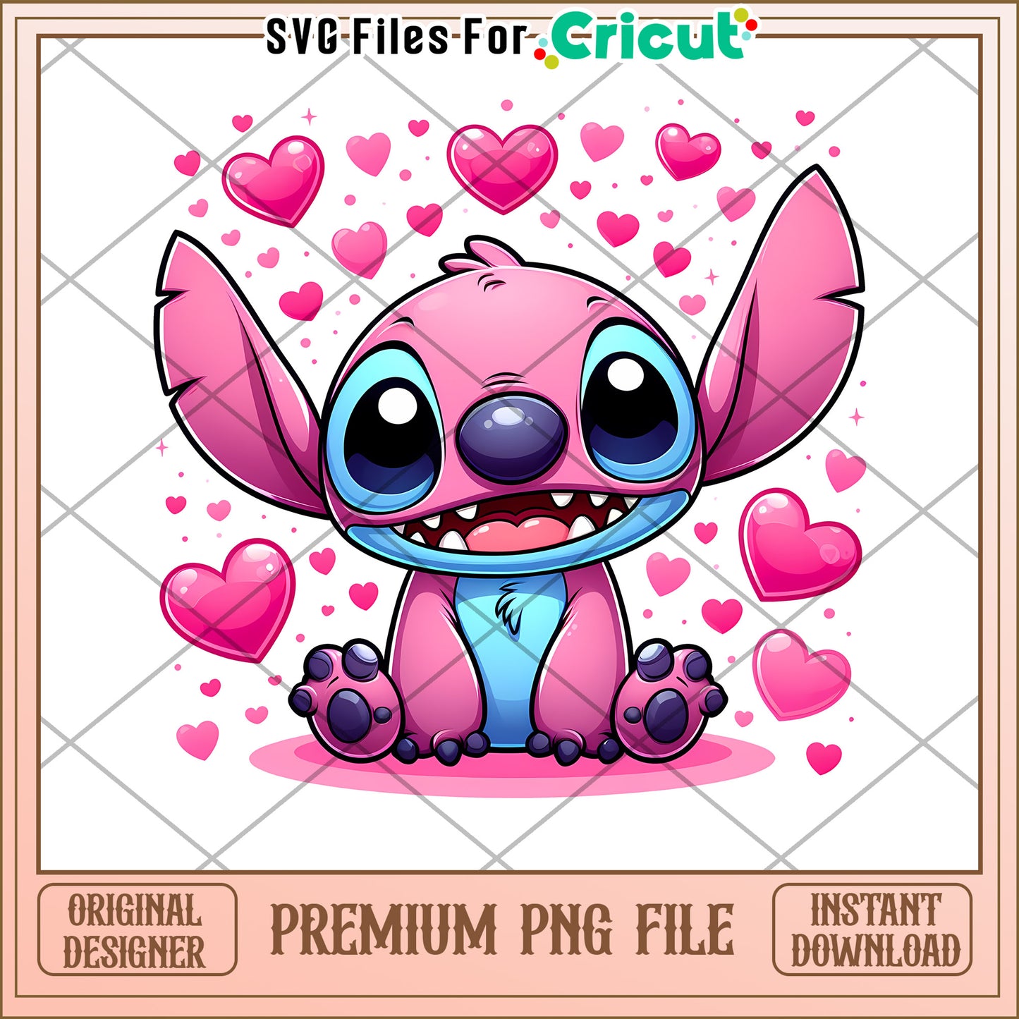Cute Stitch PNG Valentines Day Design