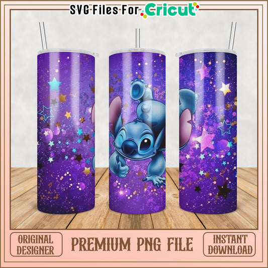 Cute Stitch Tumbler Design for Cricut Projects PNG File