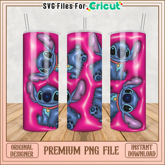 Cute Stitch Tumbler PNG File for Cricut Crafting Projects