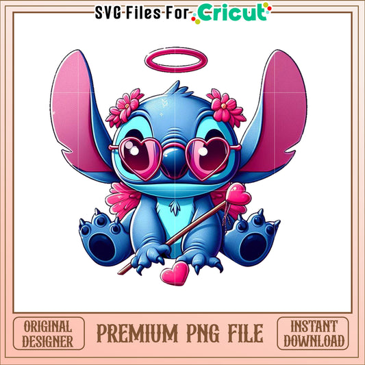 Cute Stitch Valentine PNG Image