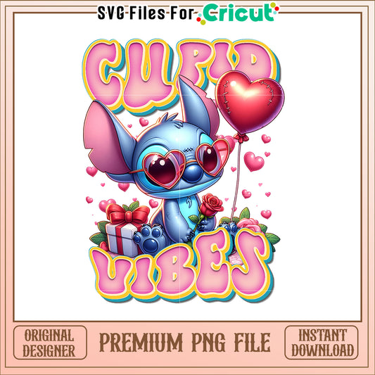 Cute Stitch Valentines Day PNG