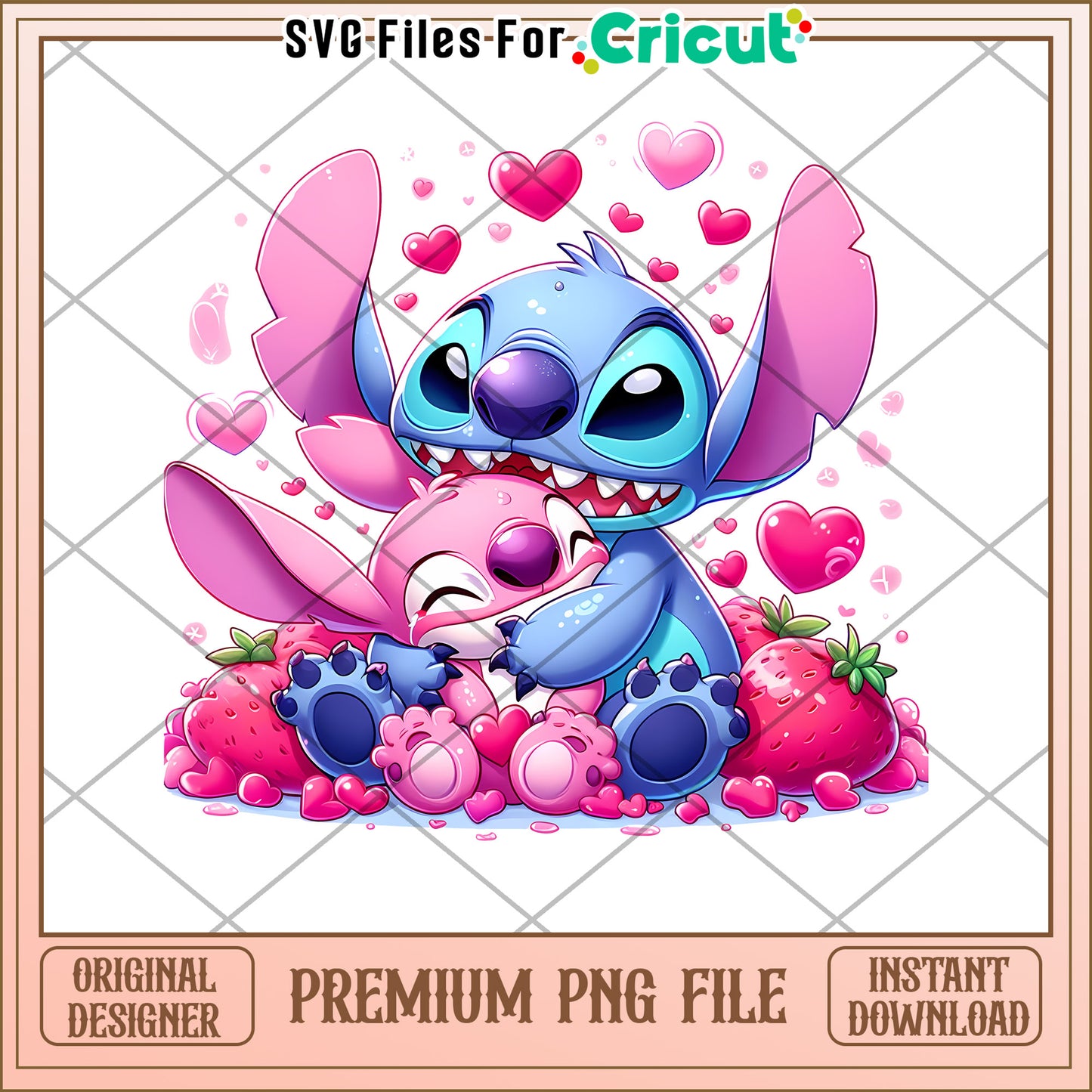 Cute Stitch and Angel Hugging PNG for Cricut Lovers