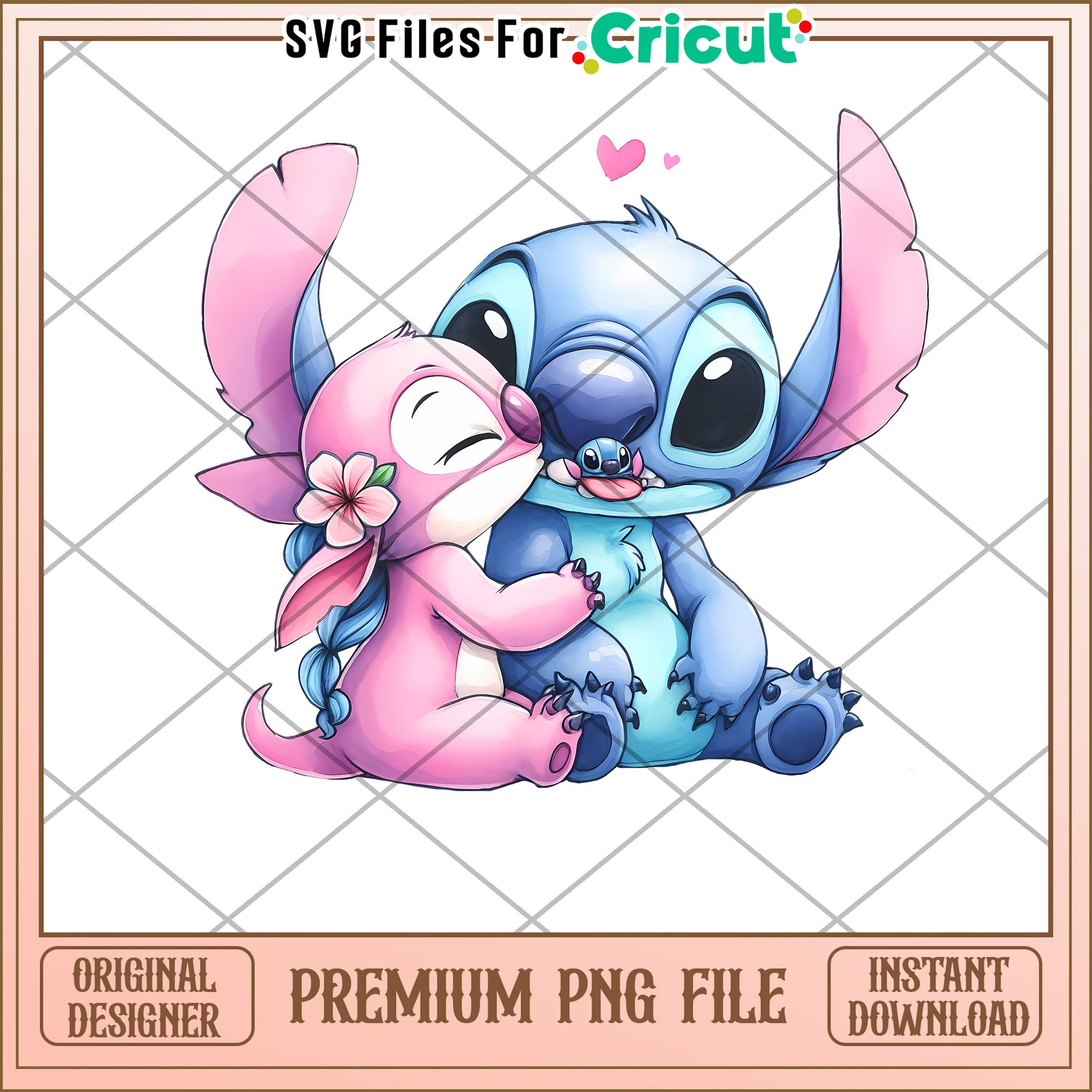 Cute Stitch and Angel PNG File for Cricut Projects
