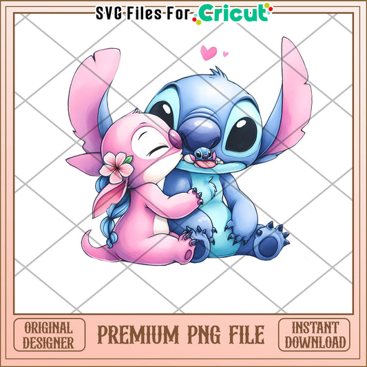 Cute Stitch and Angel PNG File for Cricut Projects