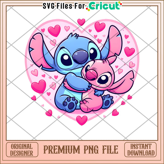 Cute Stitch and Angel PNG For Cricut Crafting Love