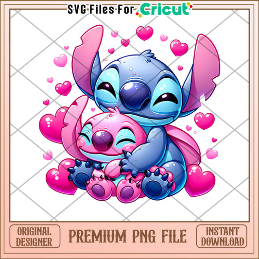 Cute Stitch and Angel PNG for Cricut Love Designs