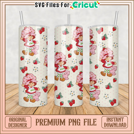Cute Strawberry Themed Tumbler PNG for Creative Projects Online