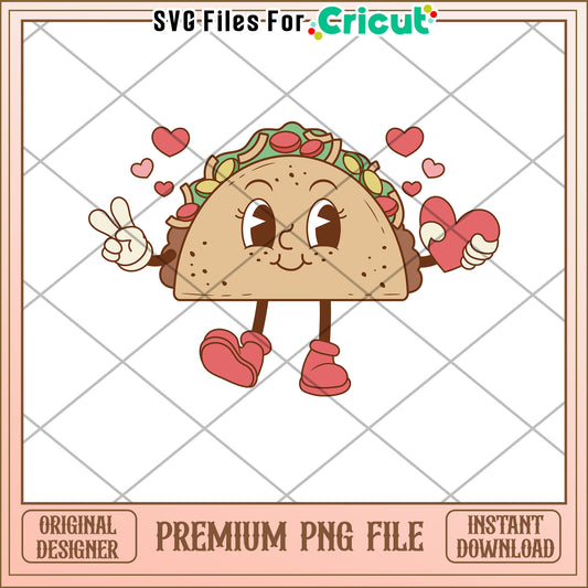 Cute Taco PNG Valentines Day Cricut Design