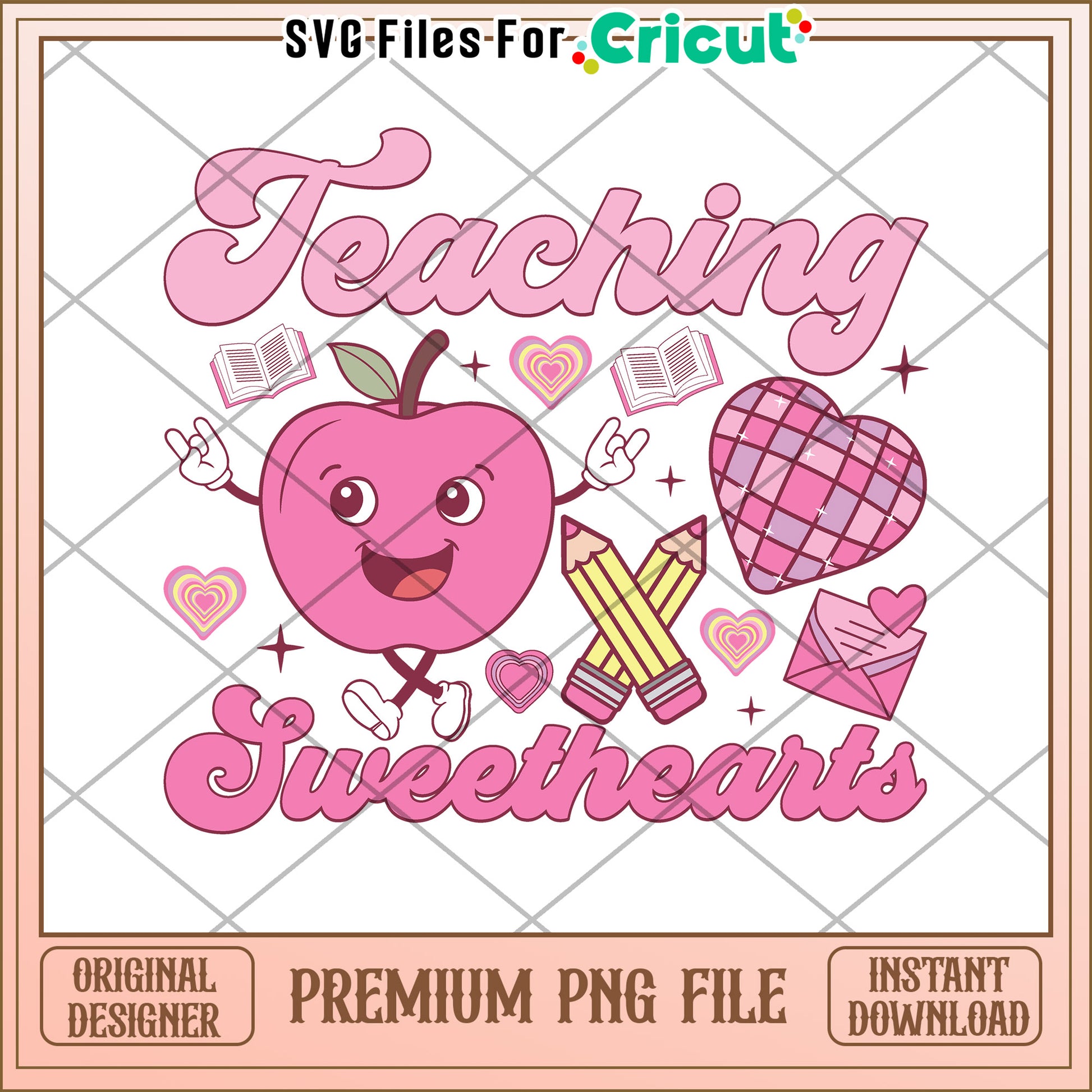 Cute Teaching Sweethearts PNG File for Instant Download